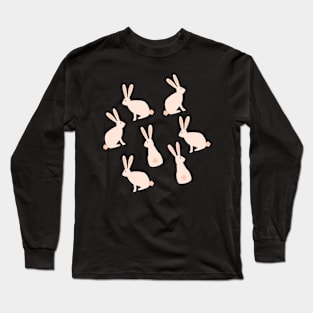 RABBITS ON BLUE Long Sleeve T-Shirt